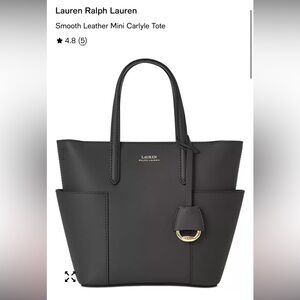 Lauren by RL Black Leather Carlyle Tote Bag